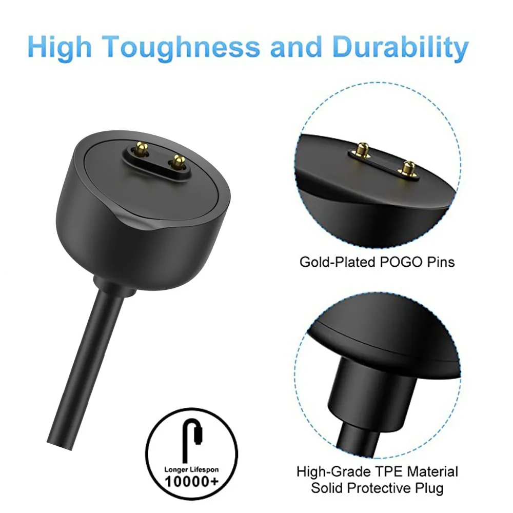 Cargador magnético USB para Xiaomi Mi Band 8, 7, 6, 5, 4, 3, 2, Cable de carga de reloj de pulsera de repuesto, equipo de Cable de carga para reloj inteligente