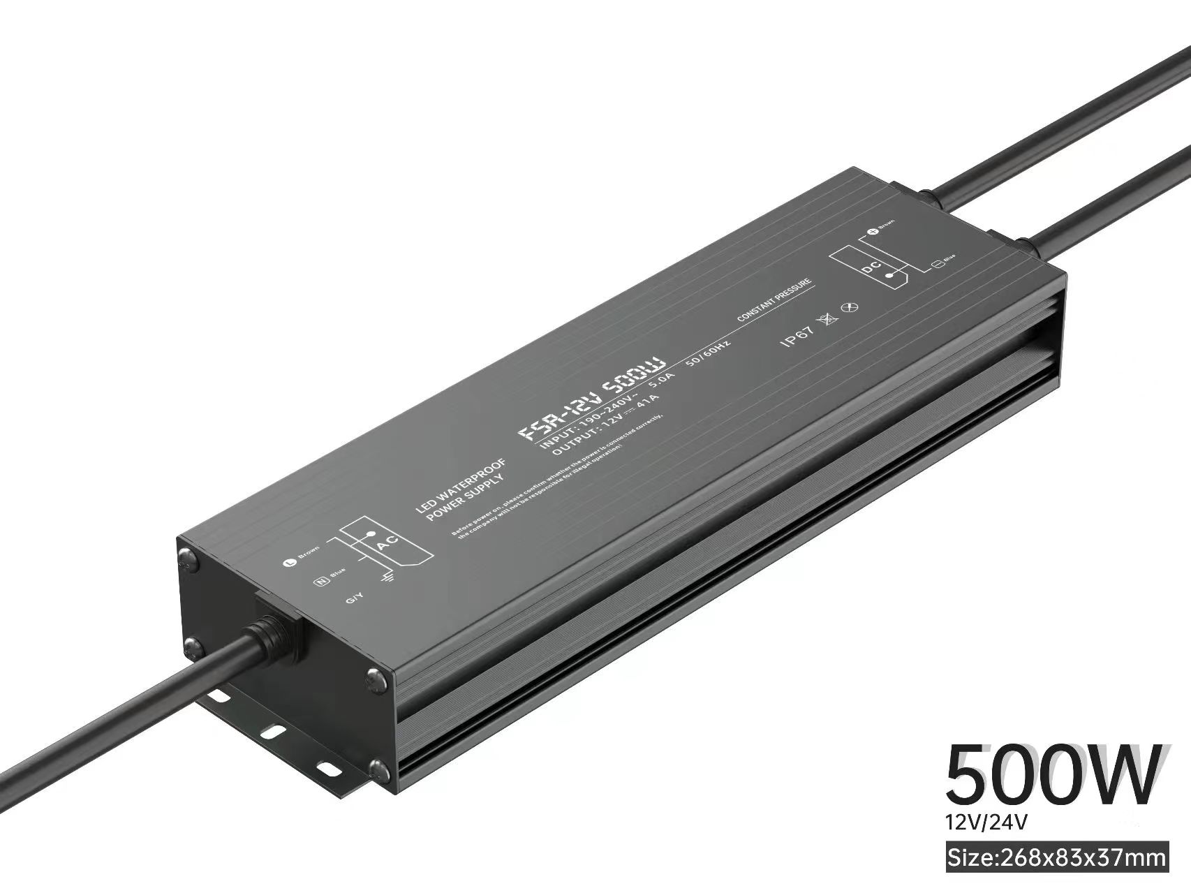 Controlador LED fuente de alimentación impermeable IP67 IP68 transformador de iluminación AC190V ~ 240V a DC 12V 24V 10W 20W 30W 50W 100W adaptador para exteriores: Verde / 380 V