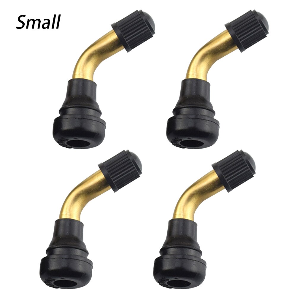 4 Stuks Steel Caps Haakse Rubber Snap-In Brass Band Motorfietsen Band S Stem 90 Graden Electrombiles