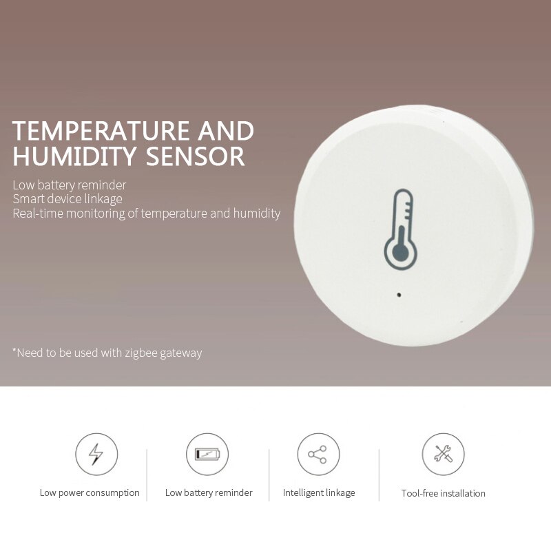 Temperature And Humidity Sensor Tuya Smart ZigBee Work With Zigbee Hub Via Alexa Google Home WIFI Smart Indoor Home Low Power