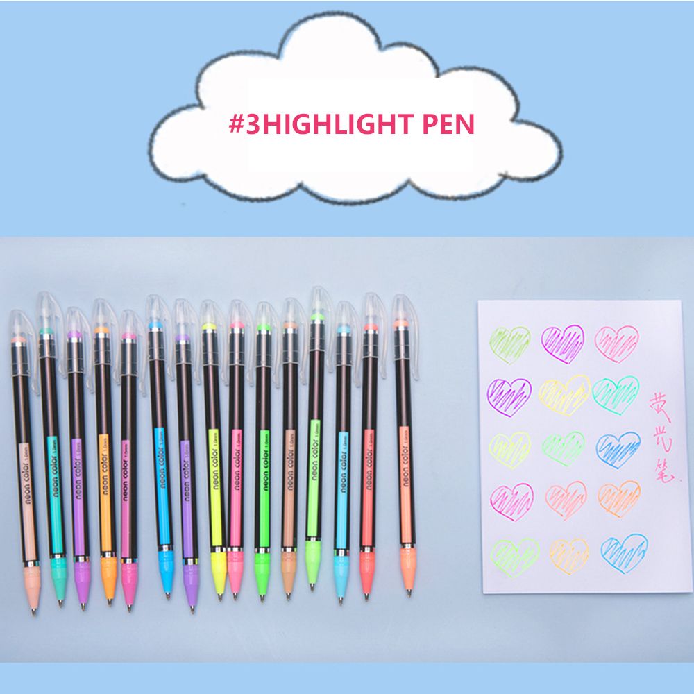 Ensemble de stylos Gel à paillettes colorées, 12 pièces, 1.0mm, stylo de couleur pour dessin, bricolage, Album, Journal, surligneur, stylo de signature