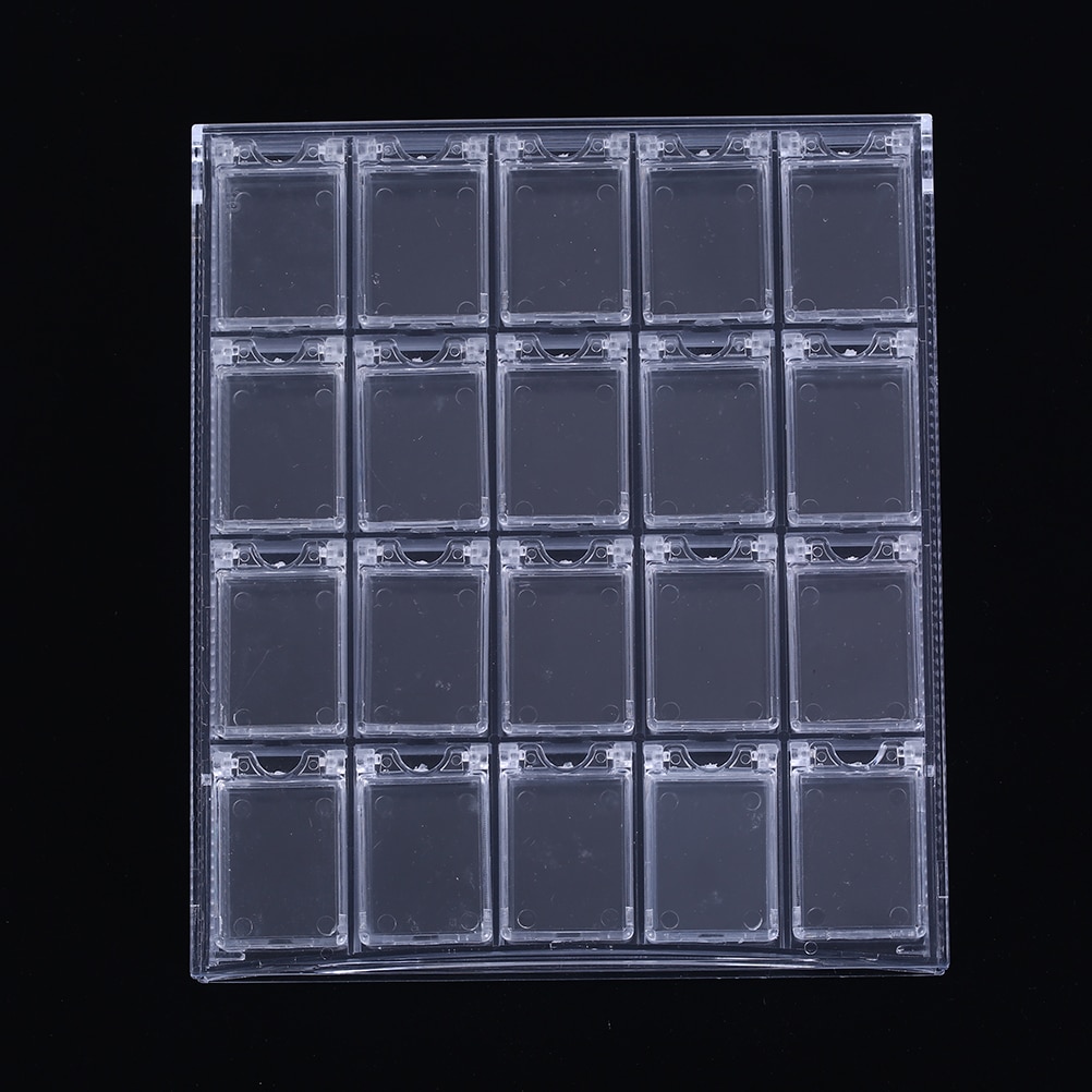 20 gitre klar akryl tom opbevaringsboks strassperler smykker dekoration negle kunst display aftagelig beholder sag