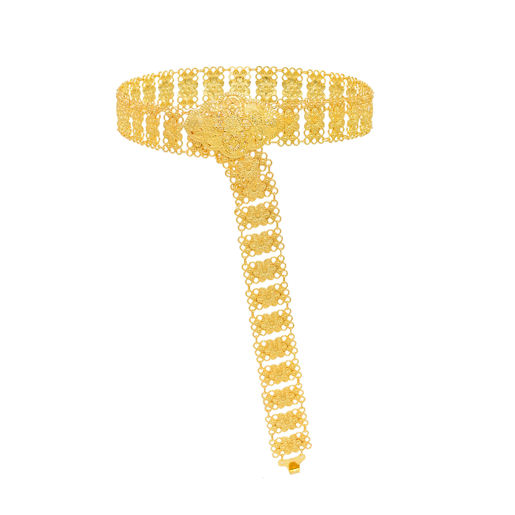 Mode Gouden Metalen Riem Thailand India Beach Party Taille Buikkettingen Etnische vrouwen Lichaam Sieraden Accessoires: Licht Geel Kleur