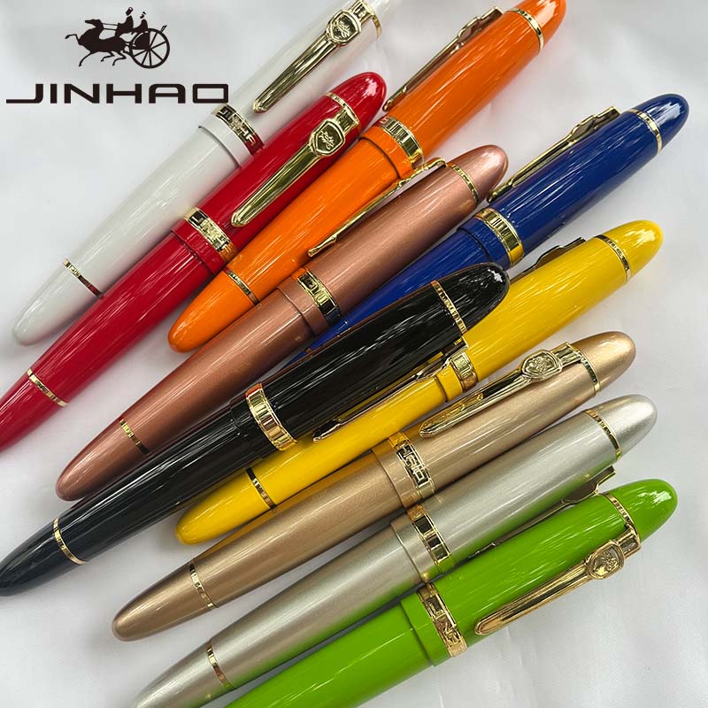 Jinhao 159 Rollerball Pen met grote cilinder en gouden clip Glad schrijven voor relatiegeschenk (zwarte inkt)