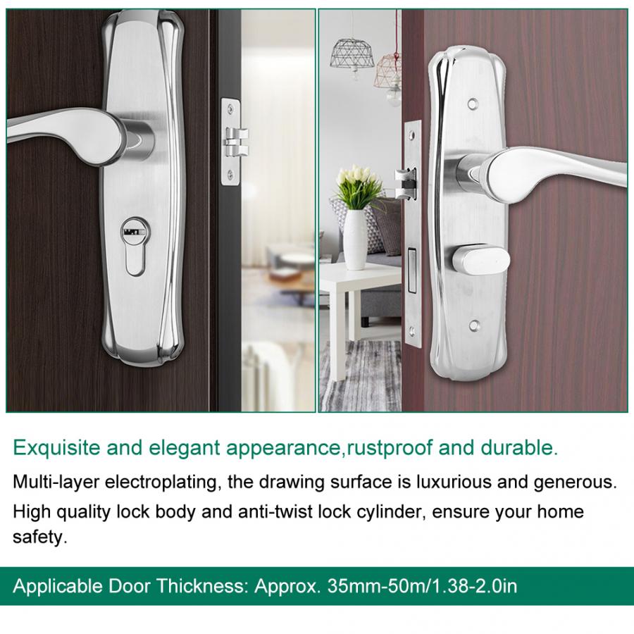 304 Stainless Steel Internal Door Lock Lever Handle Single Bolt Home Security