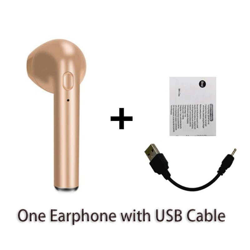 I7s Tws Bluetooth 5.0 Oortelefoon Met Opladen Doos Draadloze Hoofdtelefoon Stereo Sport Waterdichte Oordopjes Headsets Met Microfoon: One Earphone-Gold