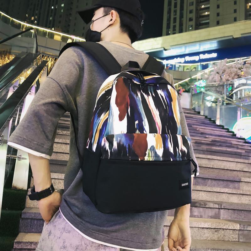 jugendlich Schule Taschen für Teenager Mädchen Rucksack Frauen Bookbags Leichte Oxford Schwarz Graffiti Patchwork Schüler schul Weiblichen