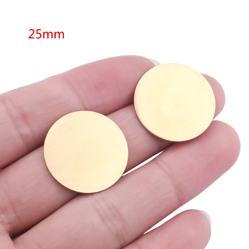 10 Uds. De dijes de disco de latón crudo de 30mm de diámetro con estampado de Metal en blanco sin agujeros, accesorios para fabricación de collares colgantes: 25mm