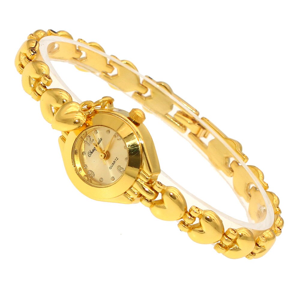 Söt dam armband klocka mujer golden relojes liten urtavla kvarts klocka populär armbandsur timme kvinnliga dam klockor: 7