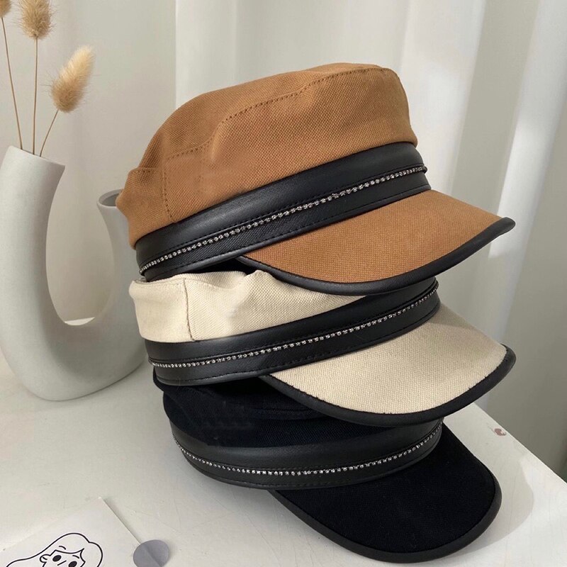 Korean Style Cotton Octagonal Cap Vintage Beret Hats For Women Autumn Newsboy Caps French Artist Hat Simple Beret para la Mujer