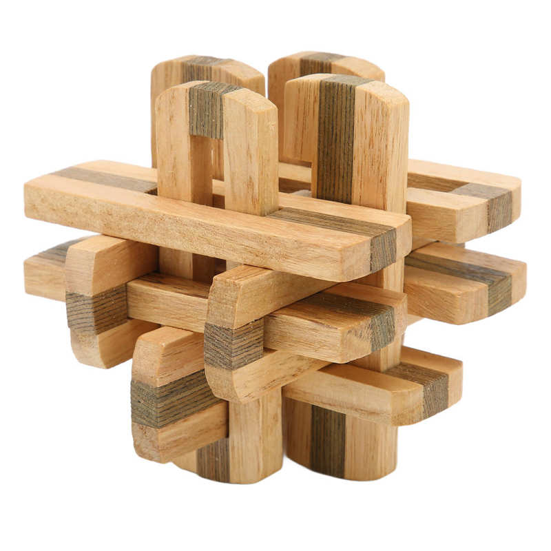 Wooden Interlocking Puzzles Improve Flexibility Wooden Unlock Interlock Toy for Elderly for Home Play