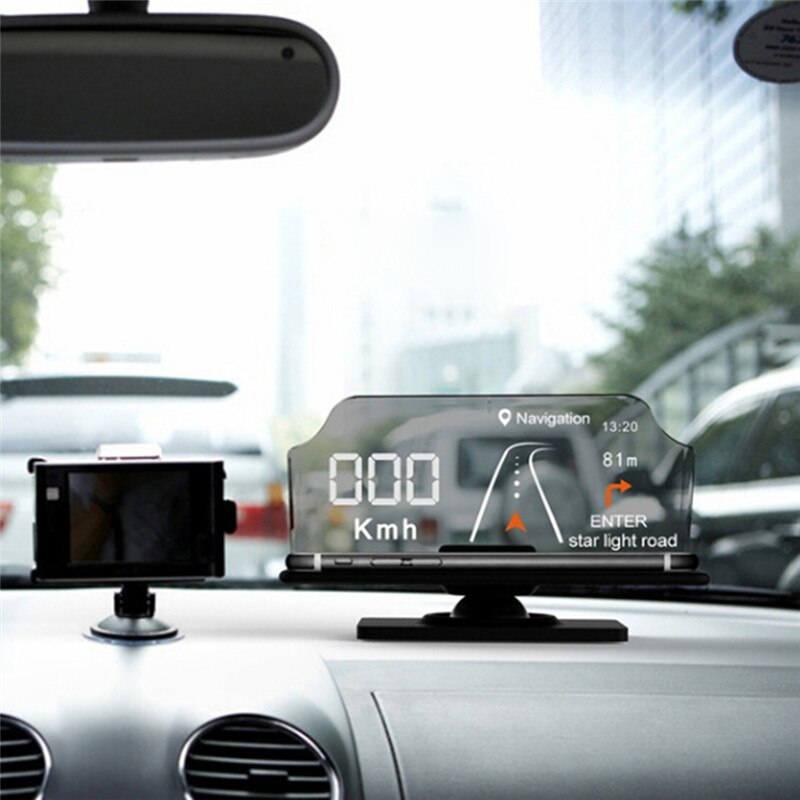 Universele mobiele telefoon autohouder voorruitprojector hud head-up display 6.5 inch voor iphone/samsung gps