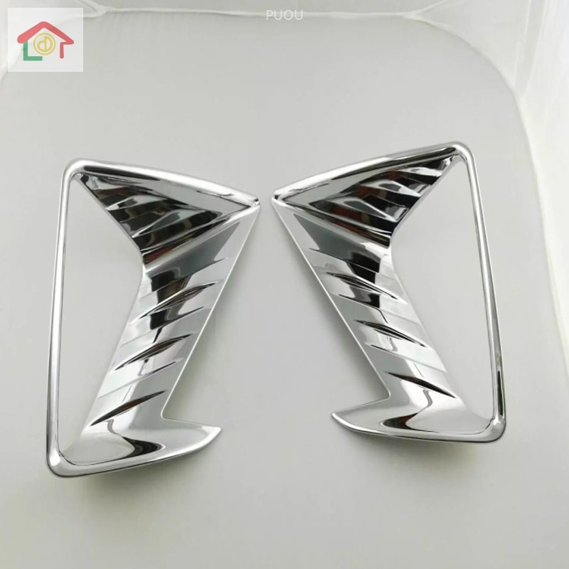 Fit For Toyota RAV4 Car Front Fog Light Lamp Cover Stickers Molding Bezel Styling Chrome ABS Accessories 2pcs/set: A