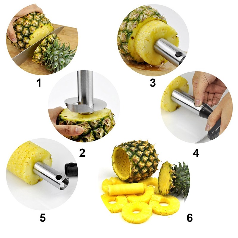 Ananas Slicer Dunschiller Cutter Slagmes Roestvrij staal Keuken Fruit Gereedschap Kookgerei keukenaccessoires keukengadgets