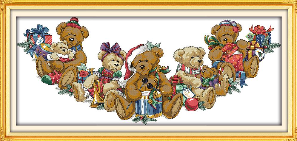 Kit De Broderie Point De Croix Renqidian 11CT 40x50 Cm | Tissu Pré-imprimé, Fils Inclus, Pour Débutants Et Adultes - Motif Enfant