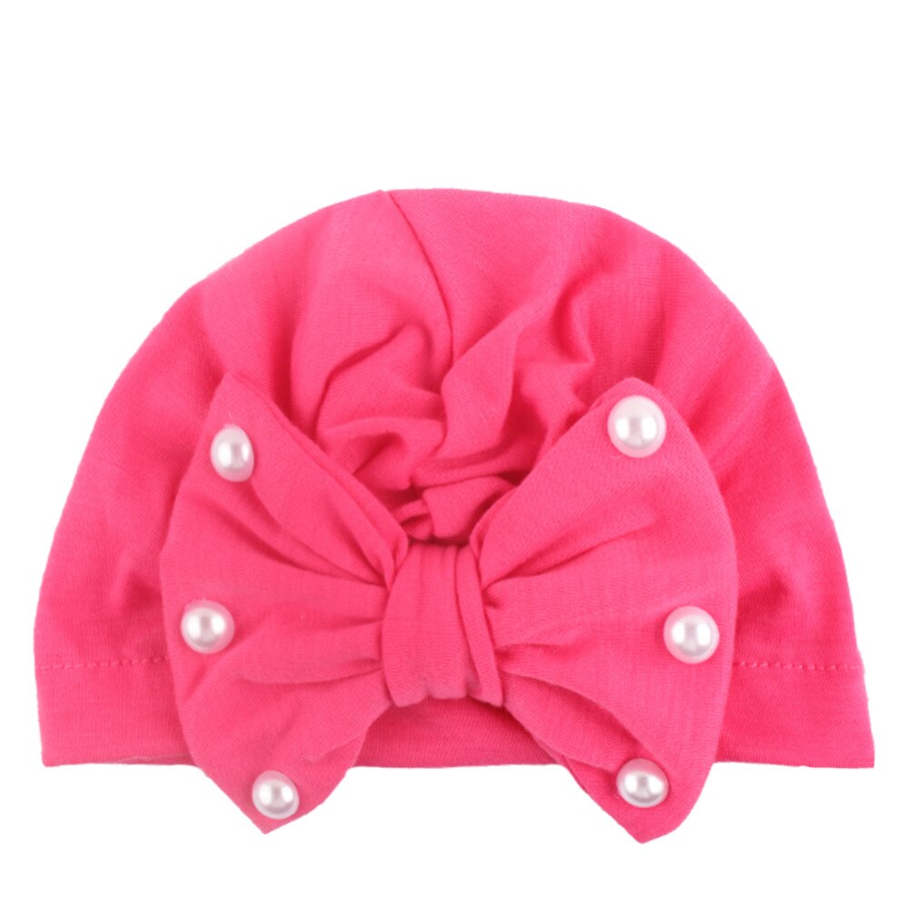 1 st lytwtw& #39 ;s barn rosett pärla barn rosett mössa baby hatt nyfödda flickor kläder tillbehör spädbarn mössa turban solid: 8