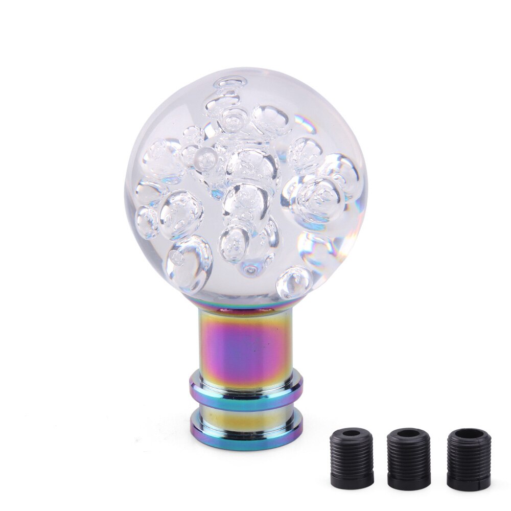 Car Manual Shift Knob Gear Shifter Head Shift Knob Stick Crystal Transparent Bubble Pink Blue White Gear Shift Knob RS-SFN081: white