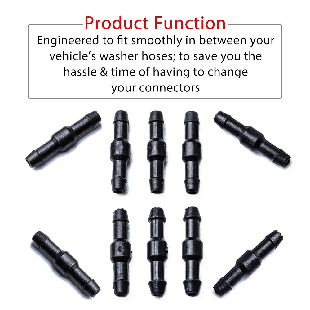 Windshield Washer Hose Connector Universal Windshield Wiper Hose Connector Pack of 10