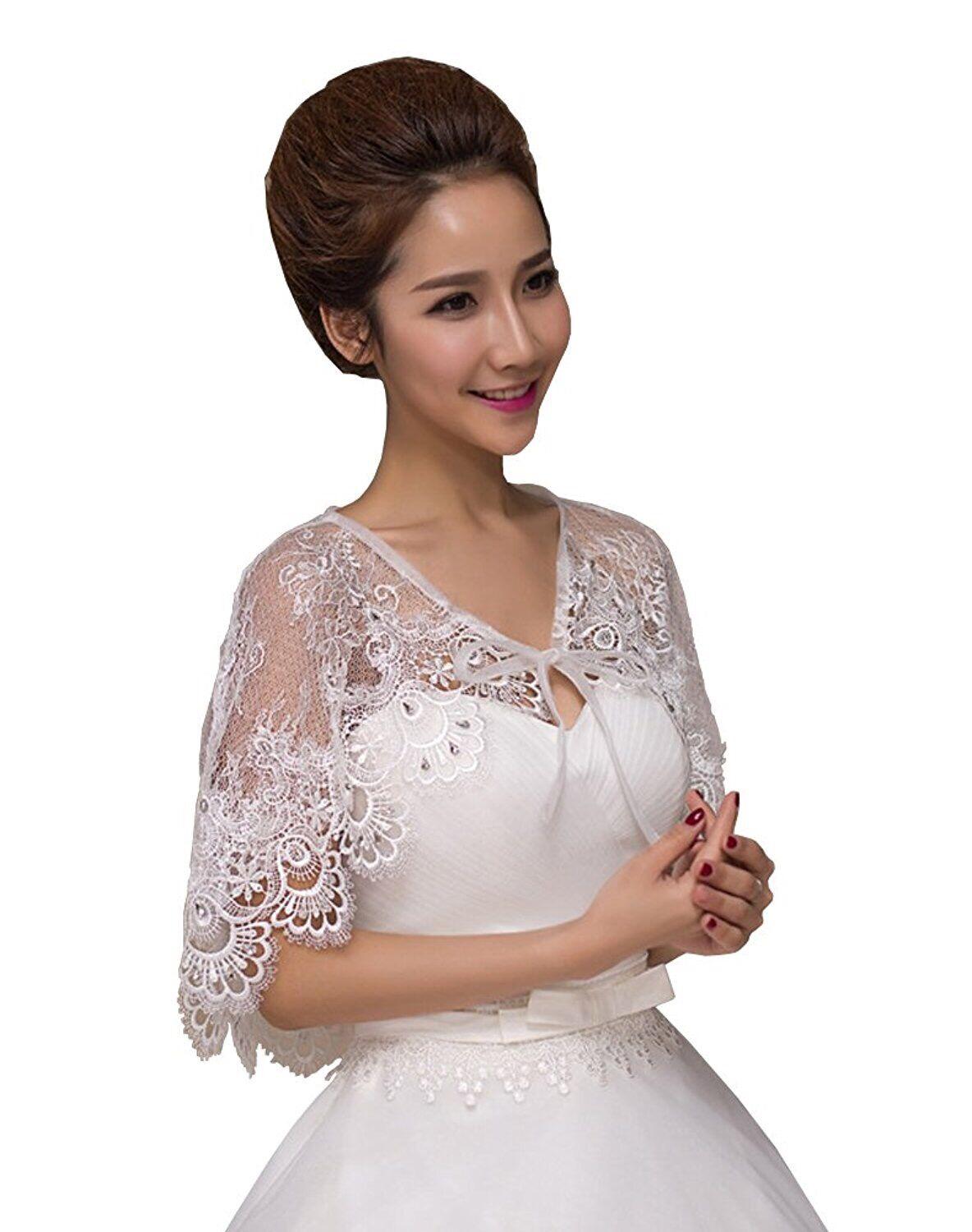 Veste boléro de mariage en dentelle pour femme, châle de mariée, enveloppes élégantes pour demoiselle d'honneur, de , , ,
