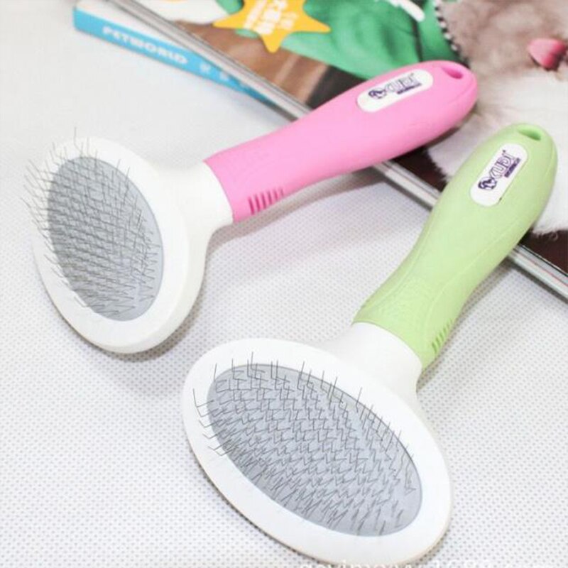 Huisdierbenodigdheden, schoonmaakmiddelen voor huisdieren, mini-kam met draad voor huisdieren, kam voor het verzorgen van huisdieren: Lichtgroen