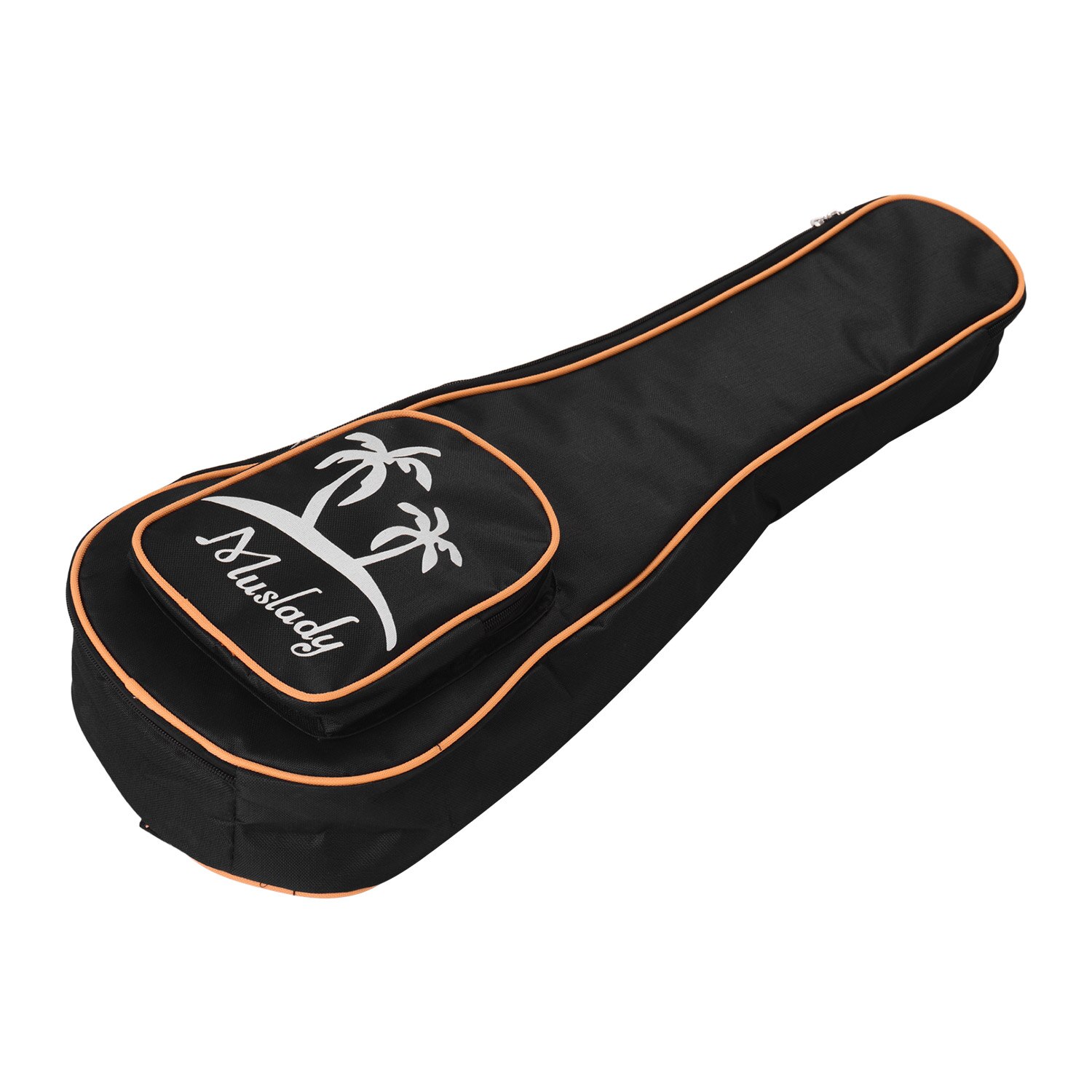 Muslady 23 pouces/26 pouces ténor ukulélé sac Uke étui à glissière 5mm rembourrage Style de motif de cocotier avec bandoulière réglable