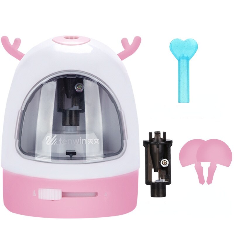 Electric Sharpener Automatic Electronic Pencil Sharpener for Kids Stationery Art School Supplies Office Desktop Children: White powder