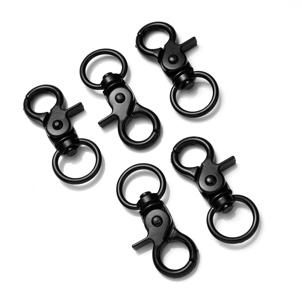IYOE 5 sztuk 20x43mm Multicolor karabińczyk haki do tworzenia biżuterii znalezienie DIY brelok koniec złącze torebka Toy Doll Hook: black