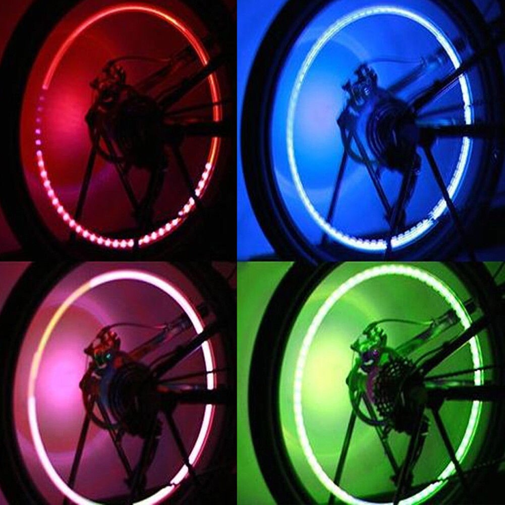 Billys neonlys farve dækhjul ventilhætte lys luftafdækning dækfælg ventilspindel ledlampe flash bildækventil 2 stk