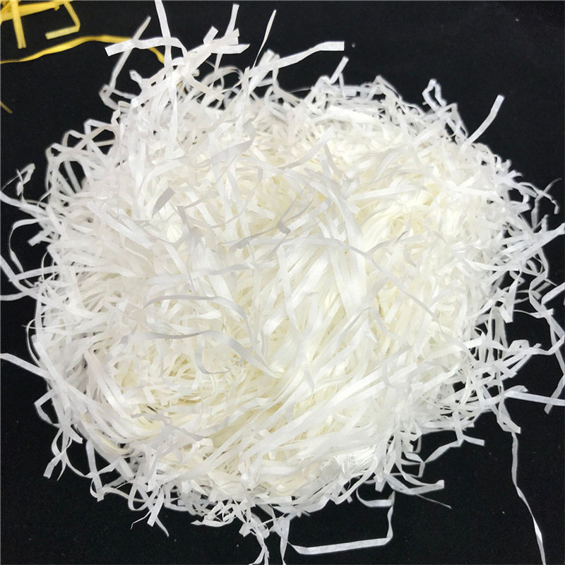 Strimlad papper låda fyllmedel färgglada bröllopsfödelsedagsfest förpackning dekor skrynkla papper strimla förpackning påse: Vit