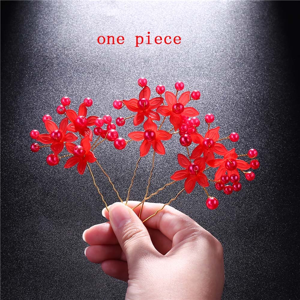 5pcs Flower Hairpins Hairstyles Wedding Bridal Hair Pins Hair Jewelry Accessories Hairwear Girls Hair Clips For Women