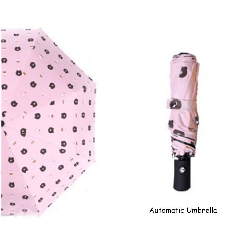 Uv Umbrella Rain Women Automatic Rain Umbrellas For Kids Girl Cute Parasol Clear Men Idea Folding Beach Useful Animal Fruit: Cute Pink