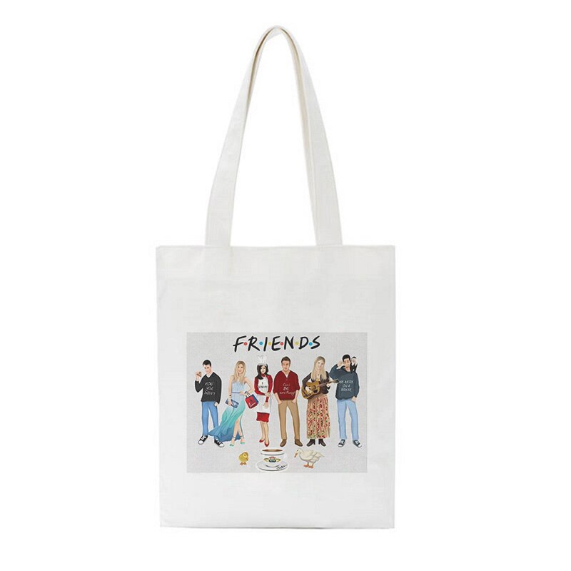 Friends tv-show schoudertassen cartoon boodschappentas harajuku casual dames tas portemonnee grote handtas street ins crossbody tas: 10