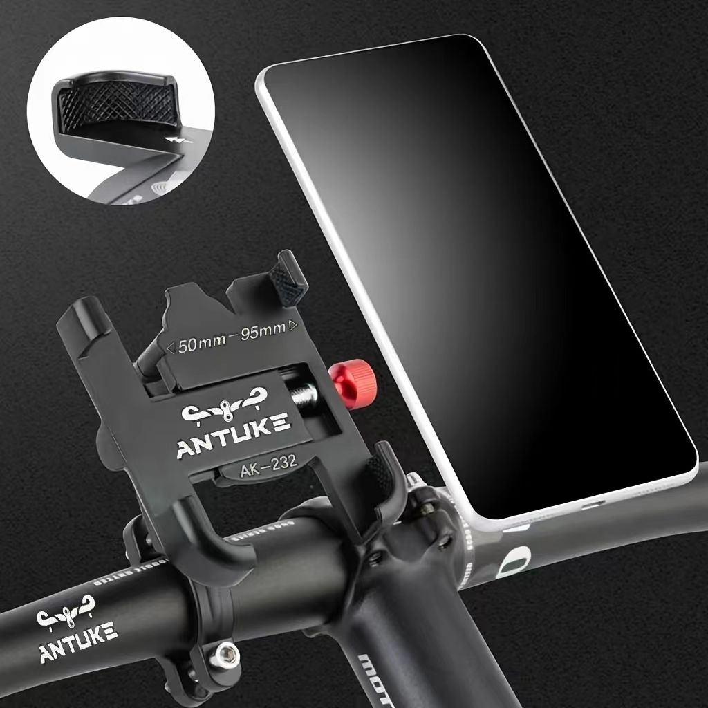 Mountain bike phone holder bicycle holder 360 ° rotatable aluminum alloy adjustable bicycle phone holder anti slip riding holder