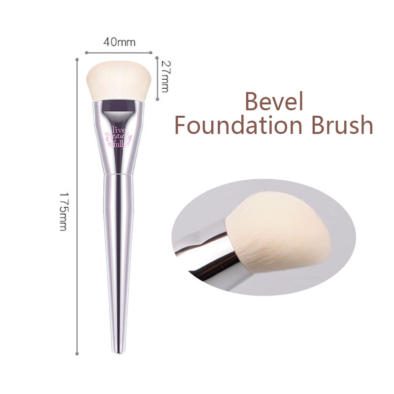 Argent pinceaux de maquillage entièrement fonctionnels de fond de teint poudre fard à joues surbrillance fard à paupières pinceaux de maquillage pour sourcils plats: Black