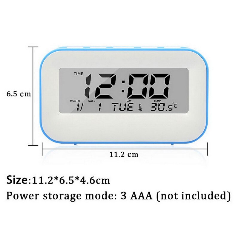 1pc Mute Digital Alarm Clock With Snooze Fuction Weather Night Light Adjustable Alarm Misic Sounds Backlight Display