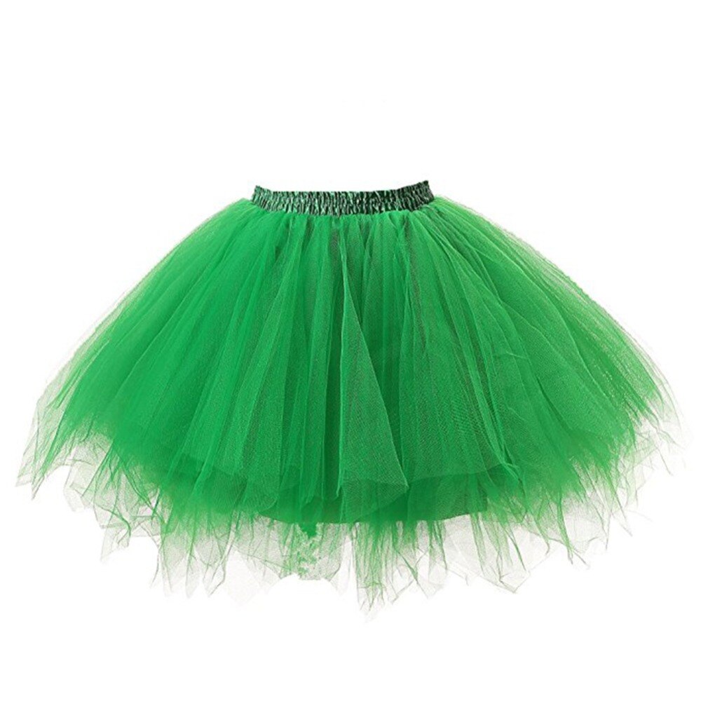 Short Petticoat Tulle Skirts Womens Elastic Stretchy Layers Summer Adult Tutu Skirt Swing Rockabilly Underskirt: Grass Green