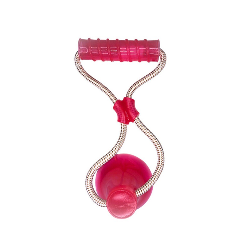 Dog Toys Rubber Suction Cup Dog Toys Pet Tug Funny Toy Chewing Teeth Cleaning Puppy Animal Toy Tug Rope Holder Pet Supplies: red-A