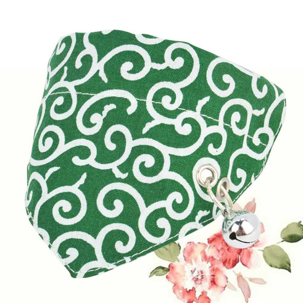 Zachte Driehoekige Sjaal Pet Driehoek Overgooier Schattige Hond Kat Bandana Creatieve Puppy Bib (Groen Maat S)