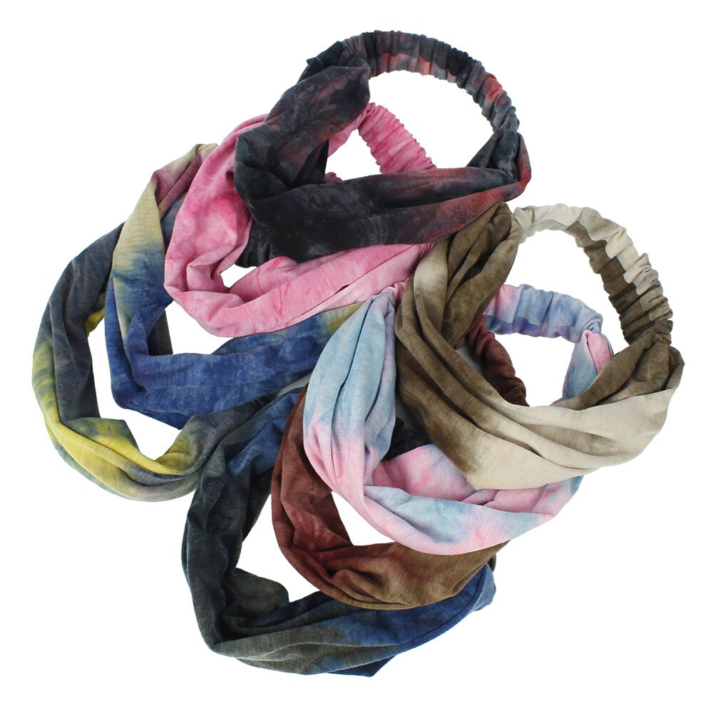 Sport Elastische Yoga Zweetband Haarband Tie Dye Headwrap Print Brede Hoofdband Voor Vrouwen Haar Accessoires