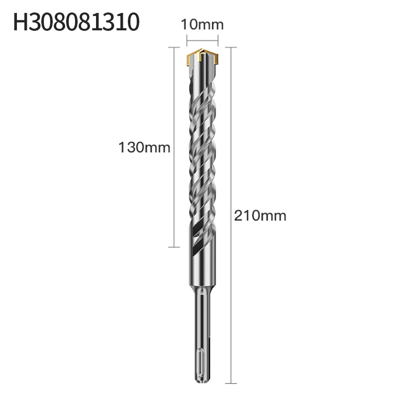 LIDIAO Round Handle Concrete Drill Bit with Double Helix Groove and Four Blades Tungsten Steel Drilling Diameter 6 to 14mm: black