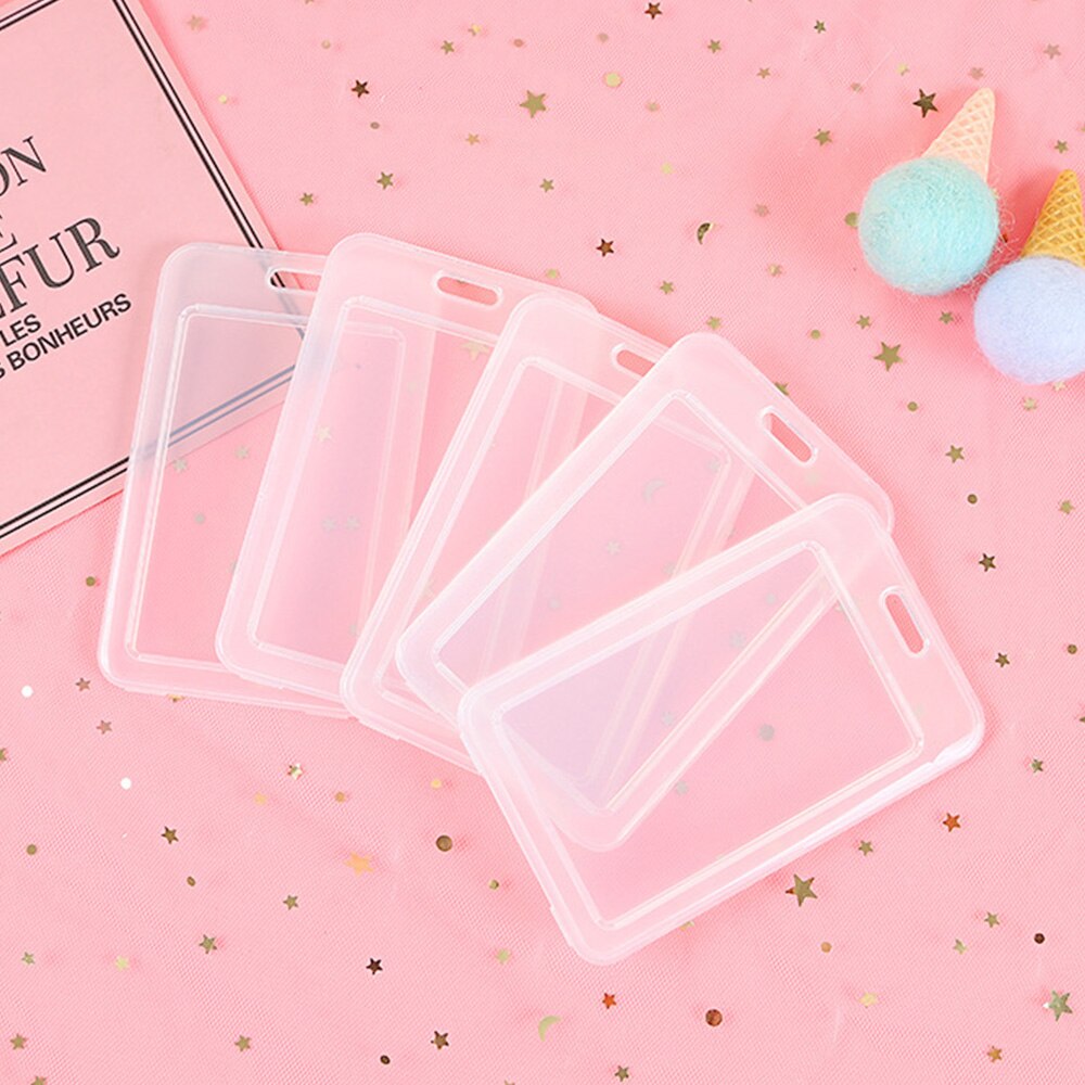 2PC Transparent PVC Bank Bus Credit Card Holder Cover Storage Card&ID Holders Women Men Kid's Protector Cover