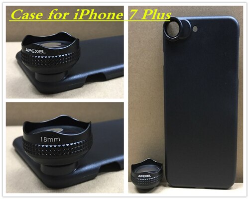 Apexel Optic Pro Lens-Kit de lente de cámara para teléfono móvil, lente de gran angular de 100 grados, alta claridad, para iPhone X, 8, más, smartphones, 18MM: case for iphone 7plu