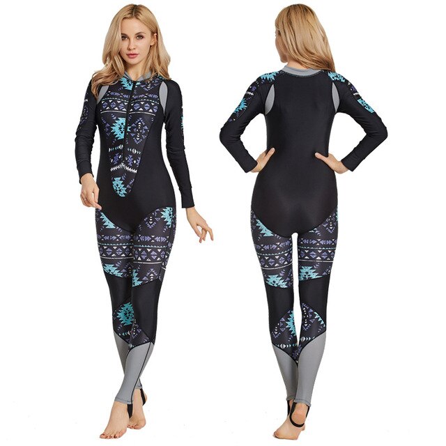 SBART Women Long Sleeve Diving Wetsuit Rash Guard One Piece Spearfishing Surfing Full Body Wetsuits Scuba Diving Suit Equipment