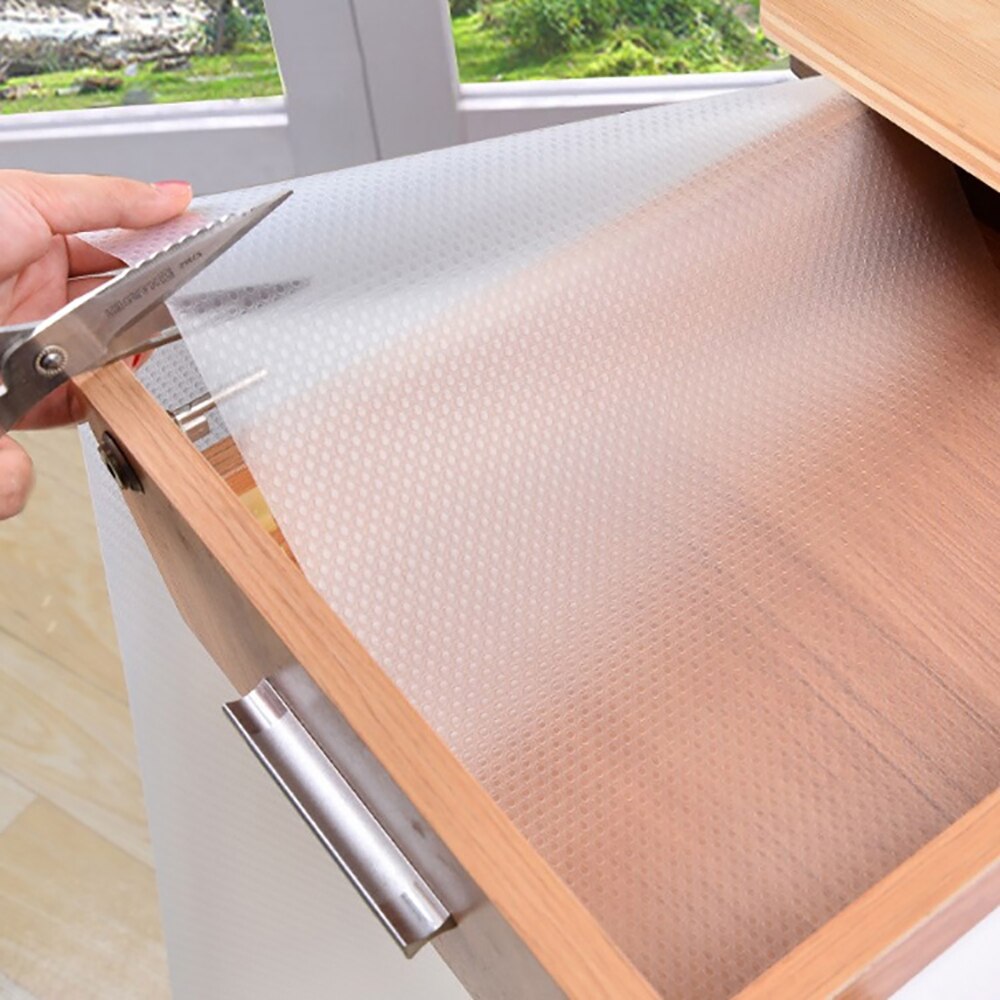 Genanvendelig skuffemåtte kabinet hylde liner kontaktpapir fugtbestandigt vandtæt støvtæt skridsikker køkkenbord hyldeunderlag