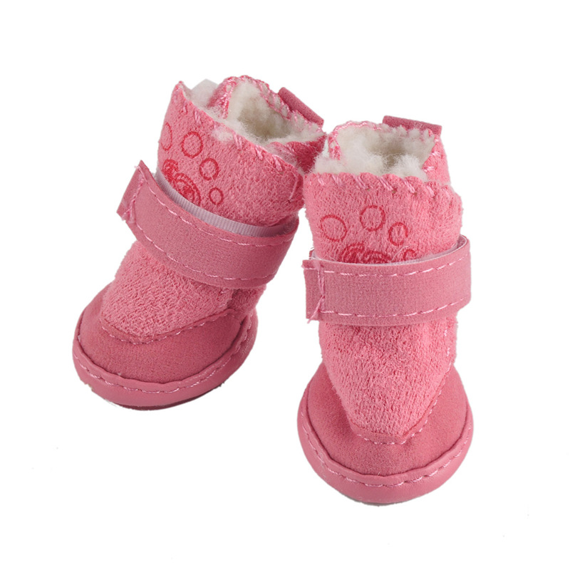 Leuke Zachte Bodem Comfortabele antislip Winter Hond Schoenen Waterdicht Voor Kleine Honden Huisdier Warm Bruin Roze hond sokken huisdier Favoriete