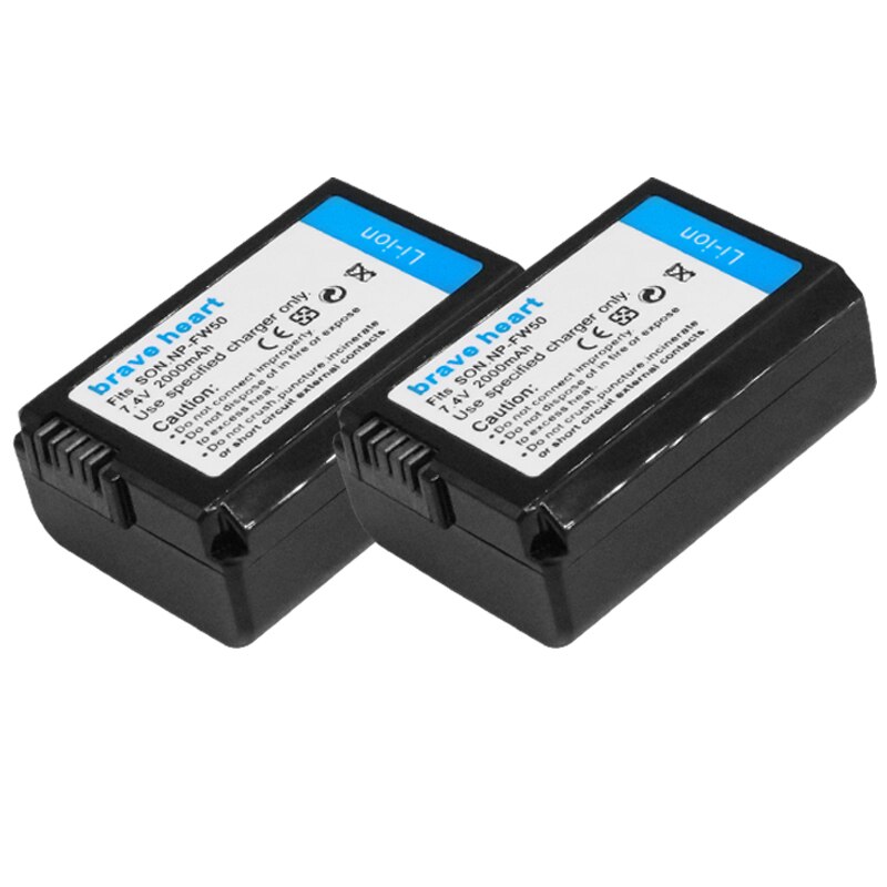 4x batterie Bateria NP-FW50 NP FW50 batteria per Sony A6000 A6400 A6500 A6300 A7 A7II A7RII A7SII A7S A7S2 A7R: 2batteria