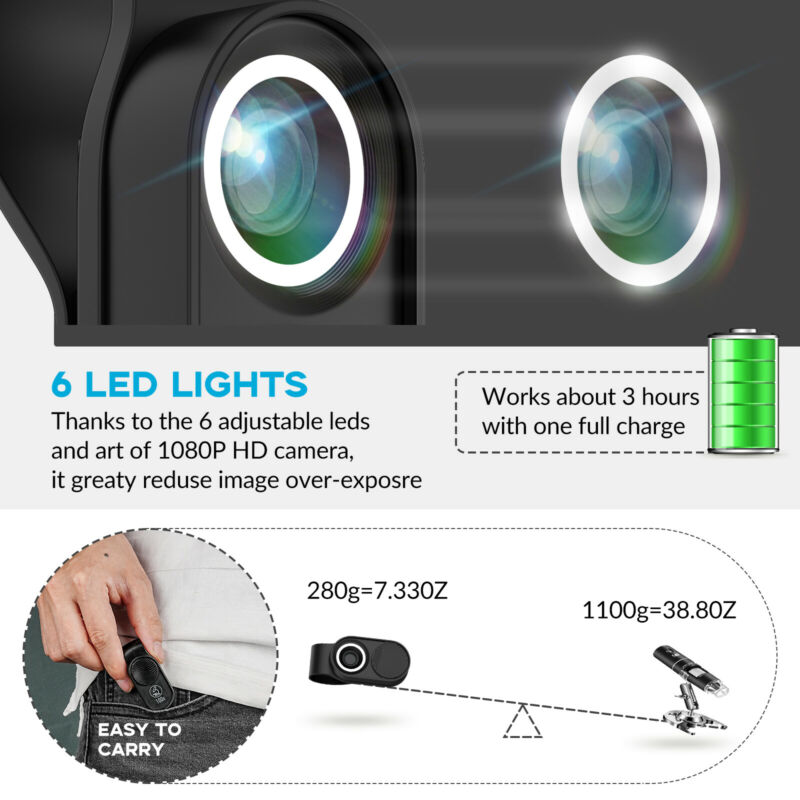 100X Mobile Phone Microscope Lens LED Cell Phone Microscope Lenses