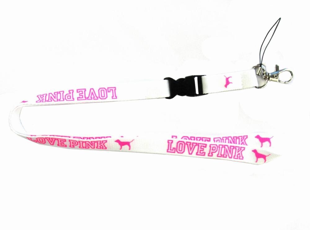 10pcs/lot 1.5cm*105cm Cellphone lanyard Straps Clothing Keys Chain ID cards Holder Detachable Buckle VS Love PINK Lanyards: 3