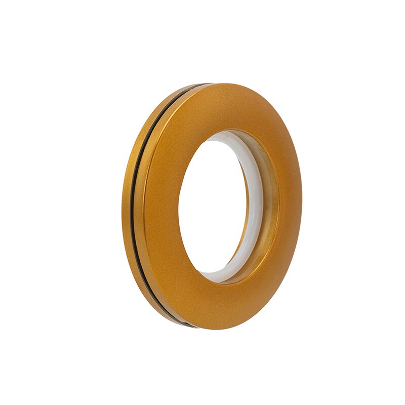 Kit de arandelas de plástico para cortina, anillo romano de bajo ruido de nanoescala de 4,3 cm de diámetro interior, para ventana, varilla, decoración del hogar, 6 piezas: Matte gold-1