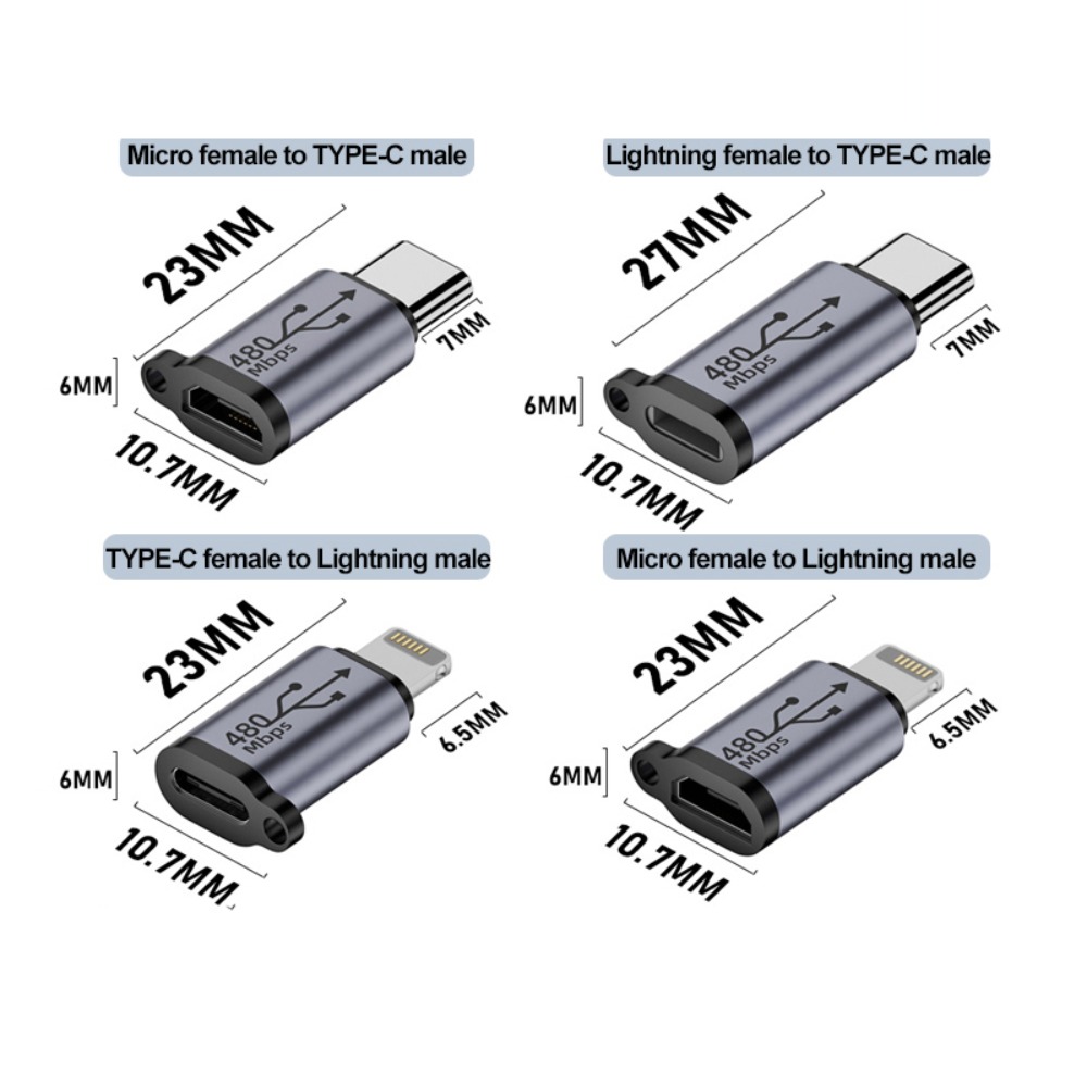 USB Type-C Adapter Type C To Micro To Mini USB Female To Male Converters